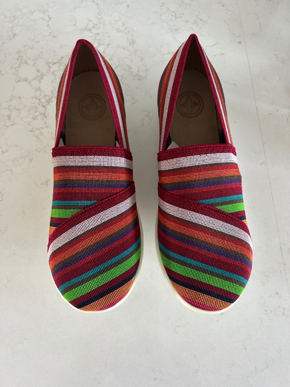 Charleston Shoe Co. Multi Stripe Slip On Sz 9, New Without Box